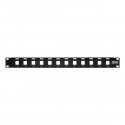 Tripp Lite 12-Port 1U Rack-Mount Unshielded Blank Keystone/Multimedia Patch Panel, RJ45 Ethernet, USB, HDMI, Cat5e/6