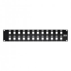 Tripp Lite 24-Port 2U Rack-Mount Unshielded Blank Keystone/Multimedia Patch Panel, RJ45 Ethernet, USB, HDMI, Cat5e/6