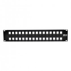 Tripp Lite 32-Port 2U Rack-Mount Unshielded Blank Keystone/Multimedia Patch Panel, RJ45 Ethernet, USB, HDMI, Cat5e/6