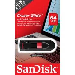 Sandisk Cruzer Glide 64GB USB 2.0 USB Type-A connector Black, Red USB flash drive