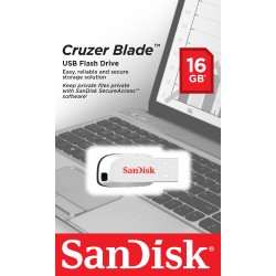 Sandisk Cruzer Blade 16GB 2.0 USB Type-A connector White USB flash drive
