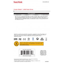 Sandisk Cruzer Blade 64GB 2.0 USB Type-A connector Black, Red USB flash drive