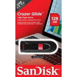 Sandisk Cruzer Glide 128GB 2.0 USB Type-A connector Black, Red USB flash drive