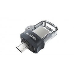 Sandisk Ultra Dual m3.0 16GB 3.0 (3.1 Gen 1) USB Type-A connector Black, Silver, Transparent USB flash drive