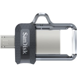 Sandisk Ultra Dual m3.0 16GB 3.0 (3.1 Gen 1) USB Type-A connector Black, Silver, Transparent USB flash drive