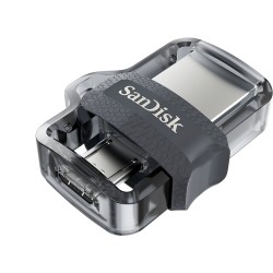 Sandisk Ultra Dual m3.0 16GB 3.0 (3.1 Gen 1) USB Type-A connector Black, Silver, Transparent USB flash drive