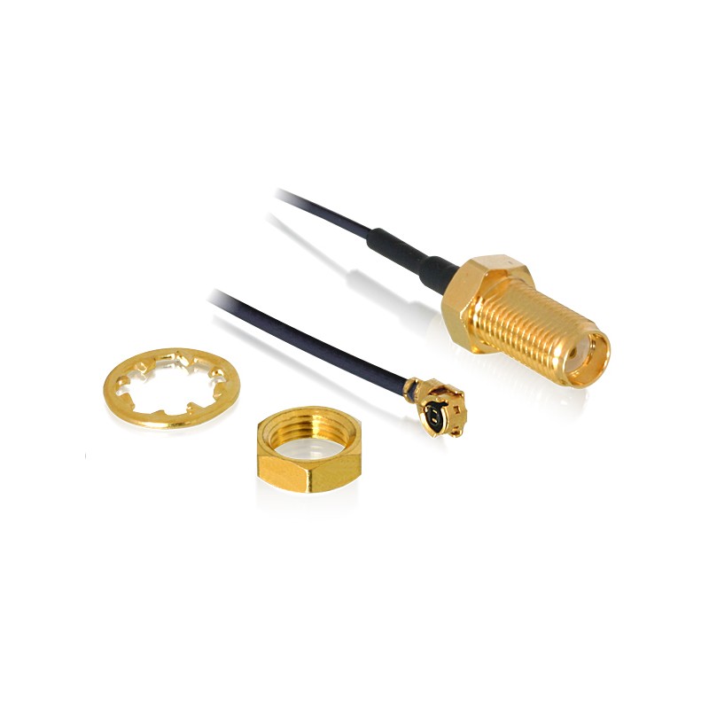 DeLOCK 88825 0.5m MHF (I-PEX) RF SMA Black coaxial cable DeLOCK 88825 0.5m MHF (I-PEX) RF SMA Black coaxial cable