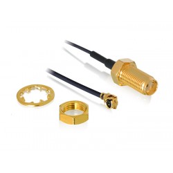 DeLOCK 88825 0.5m MHF (I-PEX) RF SMA Black coaxial cable