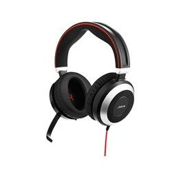 Jabra EVOLVE 80 Stereo headset Binaural Head-band Black, Silver