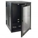 Tripp Lite SmartRack 18U Low-Profile Switch-Depth Wall-Mount Rack Enclosure Cabinet with Clear Acrylic Window, Hinged Back