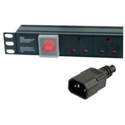 Dynamode PDU-6WS-H-UK-IEC-3M power distribution unit (PDU) 1U Black 6 AC outlet(s)