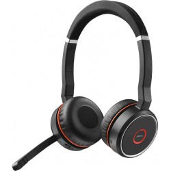 Jabra Evolve 75 UC Stereo headset Binaural Head-band Black, Red