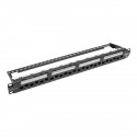 Tripp Lite 24-Port 1U Rack-Mount Cat6a/Cat6/Cat5e 110 Patch Panel with Cable Management Bar, 110 Punchdown, RJ45