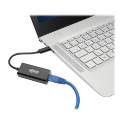 Tripp Lite USB-C to Gigabit Network Adapter with Thunderbolt 3 Compatibility – Black
