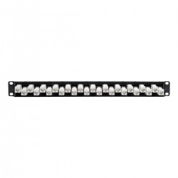 Tripp Lite 24-Port 1U Rack-Mount Cat6a/Cat6/Cat5e Offset Feed-Through Patch Panel with Cable Management Bar, RJ45 Ethernet