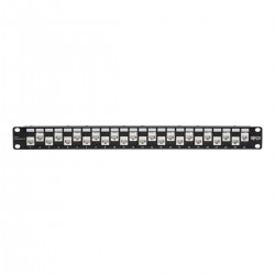 Tripp Lite 24-Port 1U Rack-Mount Cat6a/Cat6/Cat5e Offset Feed-Through Patch Panel with Cable Management Bar, RJ45 Ethernet