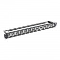 Tripp Lite 24-Port 1U Rack-Mount Cat6a/Cat6/Cat5e Offset Feed-Through Patch Panel with Cable Management Bar, RJ45 Ethernet