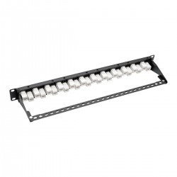 Tripp Lite 24-Port 1U Rack-Mount Cat6a/Cat6/Cat5e Offset Feed-Through Patch Panel with Cable Management Bar, RJ45 Ethernet