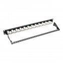 Tripp Lite 24-Port 1U Rack-Mount Cat6a/Cat6/Cat5e Offset Feed-Through Patch Panel with Cable Management Bar, RJ45 Ethernet