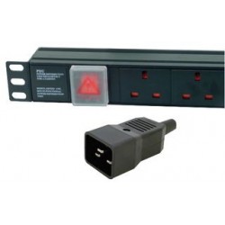 Dynamode PDU-6WS-H-UK-IEC20 power distribution unit (PDU) 1U Black 6 AC outlet(s)