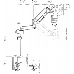 V7 Touch Adjust Monitor Mount
