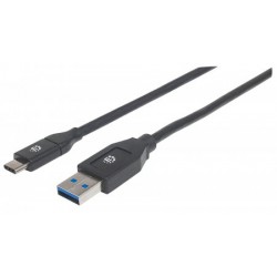 Manhattan 354974 USB cable 2 m USB A USB C Male Black