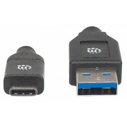 Manhattan 354974 USB cable 2 m USB A USB C Male Black