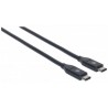 Manhattan 354899 USB cable 0.5 m USB C Male Black