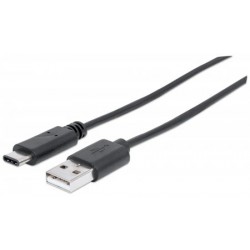 Manhattan 354981 USB cable 3 m USB A USB C Male Black