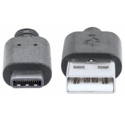 Manhattan 354981 USB cable 3 m USB A USB C Male Black