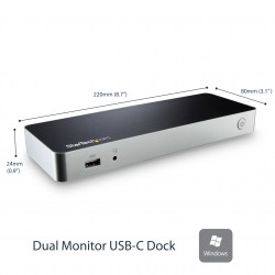 StarTech.com Dual-Monitor USB-C Dock for Windows - 5x USB 3.0 Ports