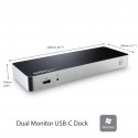 StarTech.com Dual-Monitor USB-C Dock for Windows - 5x USB 3.0 Ports