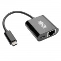 Tripp Lite USB-C to Gigabit Network Adapter with USB-C PD Charging - Thunderbolt 3, Black