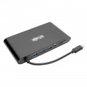 Tripp Lite USB-C Laptop Docking Station with mDP, HDMI, VGA, GbE, 4K @ 30Hz, Thunderbolt 3 - USB-A, PD Charging, Black