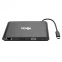 Tripp Lite USB-C Laptop Docking Station with mDP, HDMI, VGA, GbE, 4K @ 30Hz, Thunderbolt 3 - USB-A, PD Charging, Black