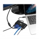 Tripp Lite USB 3.1 Gen 1 USB-C to VGA Adapter with USB-A, USB-C PD Charging & Gigabit Ethernet, Thunderbolt 3 Compatible, 1080p,