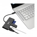 Tripp Lite USB 3.1 Gen 1 USB-C Portable Hub/Adapter, 3 USB-A Ports and Memory Card Reader, Thunderbolt 3 Compatible, Black