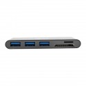 Tripp Lite USB 3.1 Gen 1 USB-C Portable Hub/Adapter, 3 USB-A Ports and Memory Card Reader, Thunderbolt 3 Compatible, Black