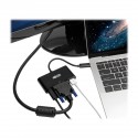 Tripp Lite USB-C to DVI Adapter with USB-A Hub, Thunderbolt 3—1080p, PD Charging, Black, 15.24 cm