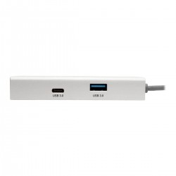 Tripp Lite USB-C Docking Station, 4K @ 30 Hz, HDMI, Thunderbolt 3, USB Hub, Gb Ethernet – Silver