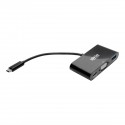 Tripp Lite USB-C to VGA Adapter w/USB-A Hub and PD Charging - USB 3.1, Thunderbolt 3, 1080p, Black