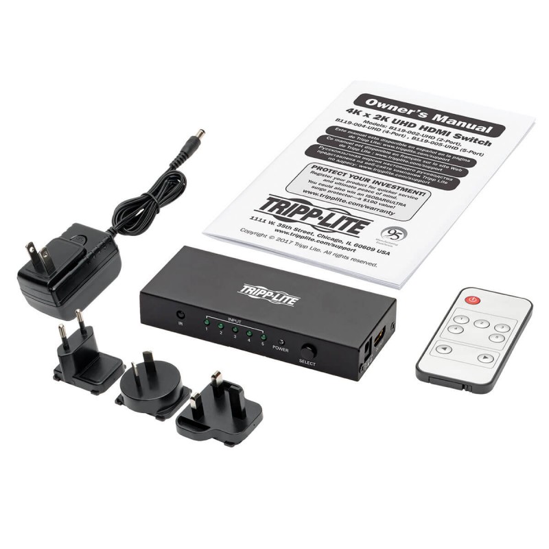 Tripp Lite 5-Port HDMI Switch with Remote Control - 4K x 2K @ 60