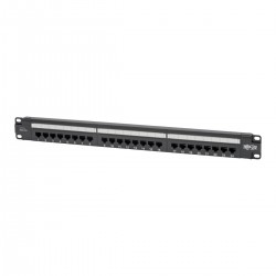 Tripp Lite Cat6 24-Port Patch Panel - PoE+ Compliant, 110/Krone, 568A/B, RJ45 Ethernet, 1U Rack-Mount