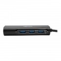 Tripp Lite USB 3.1 Gen 1 USB-C Portable Hub/Adapter, 3 USB-A Ports and Gigabit Ethernet Port, Thunderbolt 3 Compatible, Black