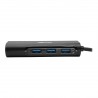 Tripp Lite USB 3.1 Gen 1 USB-C Portable Hub/Adapter, 3 USB-A Ports and Gigabit Ethernet Port, Thunderbolt 3 Compatible, Black