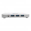 Tripp Lite USB-C Laptop Docking Station w/ mDP, HDMI, VGA, GbE, 4K @ 30 Hz, Thunderbolt 3 - USB-A, PD Charging, Silver