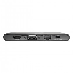 Tripp Lite USB-C Laptop Docking Station - HDMI, VGA, GbE, 4K @ 30 Hz, Thunderbolt 3, USB-A, USB-C, PD Charging 3.0, Black