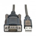 Tripp Lite RS232 to USB Adapter Cable with COM Retention (USB-A to DB9 M/M), FTDI, 1.52 m