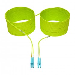 Tripp Lite LC to LC Multimode Duplex Fiber Optics Patch Cable, 15 Meter - 100Gb, 50/125, OM5, LC/LC, Lime Green
