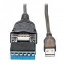 Tripp Lite USB to RS485/RS422 FTDI Serial Adapter Cable with COM Retention (USB-A to DB9 M/M), 30 in.